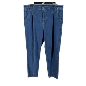 Saint + Sofia Women's 100% Cotton Pleated Tapered Leg Jeans Size 38